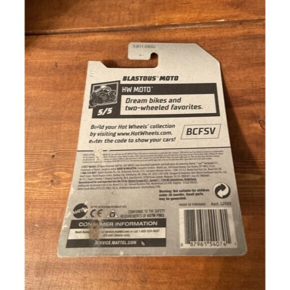 2018 Hot Wheels #179/365 HW Moto 5/5 BLASTOUS MOTO Maroon w/Black OH5 Spoke Whls - Picture 2 of 2